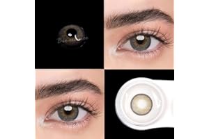 Bio-essence Pack Lentillas de Hidrogel blandas 1 par Lentes de contacto sin graduación Duración: 12 meses Incluye estuche y 10ml de solución Color Gris Ruso