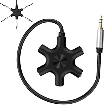 Sdoppiatore Cuffie 5 Jack 3,5 Mm – Per Condividere Musica Con Amici, Compatibile Con Smartphone, PC, TV, Design Compatto E Audio Di Qualità