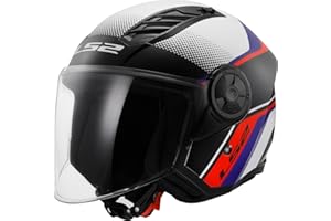 LS2 Open Faced Motorcycle Helmet Airflow II ECE 22.06 - RUSH