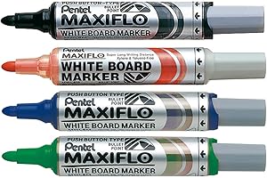 PENTEL WHITEBOARD MARKER MED BLT AST PK4