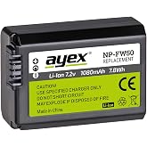 Compatible with Ayex NP-FW50 Battery, Sony a7, a7 II, a7R, a7R II, a7S, a6500, a6300, RX10