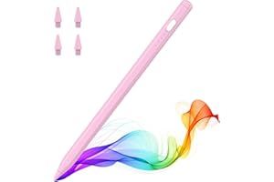 MoKo Pencil for iPad (A16) 11th 10th Gen, Stylus Pen for 2018-2025 Apple iPad 11/10/9/8/7/6/A16, Mini 7/6/5, Air M3/M2 11"/13"/5/4/3, Pro M4 13"/12.9"/11" Tilt Sensitivity, USB-C Fast Charging, Pink