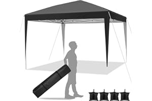 YUEBO COBIZI Pavillon 3x3 Zelt Pavillon Faltbar Faltpavillon Wasserdicht Popup Gazebo Partyzelt Gartenpavillon mit 4 Sandsäcke