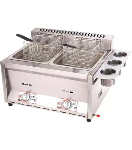 GZGHRZQS Gas Fritteuse - 10L/20L/30L Edelstahl Fritteuse Für Gastronomie