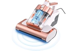 MusyVocay Vacú de Acaros con Ultrasonido y luz UV, 500W 13kPa, Aspiradora de Colchones con Pantalla LED Inteligente, Filtración de Doble Ciclón, Potente, sin Alergias para el Sofá, Cama de Colchón