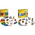 LEGO 11014 Classic Steinebox mit Rädern, Bausteine für Kinder, Spielzeug ab 4 Jahren, mit Spielzeugauto, Zug, Bus, Roboter un