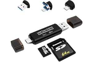 Czytnik kart SD, AIYEEN 5 w 1 Micro/USB C/USB 2.0, przenośny adapter z podwójnym gniazdem OTG, pamięć SD, czytnik kart do TF SDXC Micro SD, kompatybilny z laptopem, Galaxy