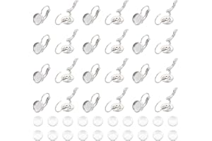 UNICRAFTALE 50 set di orecchini piatti rotondi da 8 mm che fanno orecchini a monachella in acciaio inox con cabochon di vetro trasparente Orecchini con cabochon in metallo per la creazione di gioielli