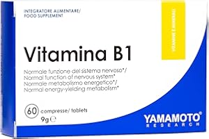 YAMAMOTO NUTRITION YAMAMOTO RESEARCH, Vitamina B1 Tiamina 25mg 60 Compresse, Integratore Alimentare con Vitamina B1, Aiuta il Sistema Nervoso, Senza Lattosio