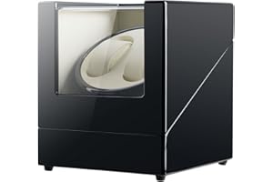 CO-Z Unisex Automatik Uhrenbeweger mit Kunstleder Acryl Armband CE Zertifiziert Ultra-Leise Motor Box für 2