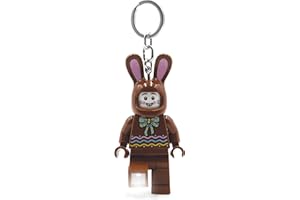 Porte-clés Lumineux Lego Iconic Chocolate Bunny - Cadeaux pour Enfants - Figurine de 76 mm de Hauteur (KE180) - 2 Piles CR2025 incluses