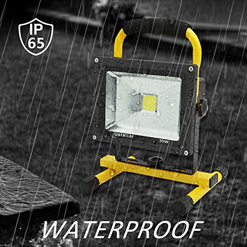 Ustellar 2400LM 30W LED Baustrahler( Ersetzt 200W), IP65 Wasserdicht LED Werkstattlampen, Flutlicht Scheinwerfer mit 5M Netzkabel, Für Arbeiten, Autoreparatur. 6000K Kaltweiß - 4