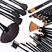 Lychee Beautiful 32pcs Cosmetic Makeup Makeup Brush Set with Free Bag (32Pcs Brown)