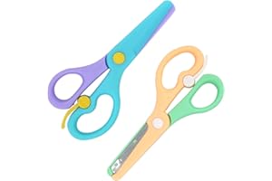 Sugeru 2pcs Kinder Sicherheit Schere Sicherheitsschere,Kinderschere,Papierschere Bastelschere Vorschule Kita Kindergarten Schere Anfänger schere,Kunststoffklinge,DIY Handwerk