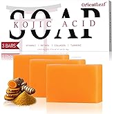 Orientleaf Kojic Acid Soap, Jab&oacute;N &aacute;Cido K&oacute;Jico, Barra De Jab&oacute;N De C&uacute;Rcuma Para Manchas Oscuras, Jabon De Curcuma, Aroma A C&iacute;T