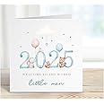 Blue 2025 Welcome to the world little Man, Baby Boy, Baby Congratulations Card, New Baby News, welcome baby, New Mummy Daddy Congratulations.