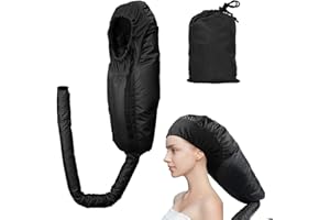 Wisebom Casco per Asciugatura Cuffia Asciugacapelli Cappuccio per Asciugacapelli Caschi Per L'asciugatura Cuffia per Asciugacapelli da Indossare Universalmente per Asciugare, Acconciare(Nero)