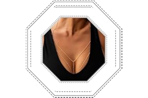Jovono Mode Simple Collier De Ventre Sexy Ventre Corps Bikini Harnais Corps Femmes et Filles (Or)