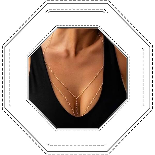 Damen Bodykette Gold Mehrschichtig - Spitze Quaste Bikini Halskette