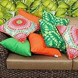 Dekorativer Kissenbezug/Kissenhülle ORANGE STRIPE 45cm x 45cm (Ohne Biese) Hochwertiger Dekokissen-Bezug für Couch, Bett oder Sofa von Sunburst Outdoor Living – Nur Bezug, Ohne Kissen - 2