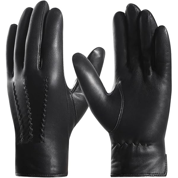 GSG SINCE 1998 Gants Cuir Homme Hiver - Écran Tactile, Chauds, Peau D'Agneau Et Laine - 1086