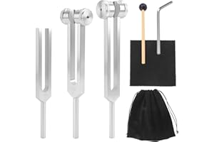 AILIMIAO Tuning Forks Set 128 Hz, 256 Hz, 512 Hz, Tuning Forks Perfect for Healing, Chakra, Sound Therapy, Keep Body, Mind and Spirit