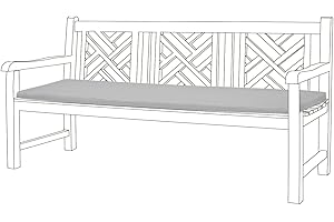 Kosiproducts 2 Seater Outdoor Bench Seating Pad Cushion for Garden Benches Patio 3 Sizes, 12 Colours (Grey, BNCH-3 [120X33X5])