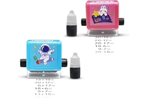 OneNine Roller - Lot de 2 tampons éducatifs numériques - Additions et soustractions - Tampon éducatif réutilisable - Questions de math - Within 100