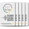 Reusable Review Tap Sticker for Google Reviews - 5-Stickers Pack - QR & Tap NFC Sticker - Review Us on Google Tap Sticker - iPhone & Android - Boost My Reviews Sticker - Set Up at Home | by MESSAGENES