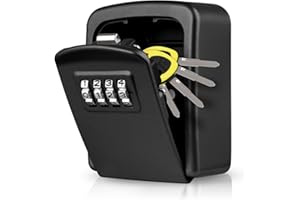 Cassetta di Sicurezza per Chiavi, LUROON Cassetta Portachiavi Sicurezza [Montaggio a Parete] Cassaforte per Chiavi Lmpermeabile Cassetta Portachiavi Scatola per Garage Ufficio Scuola Fattoria (Nero)