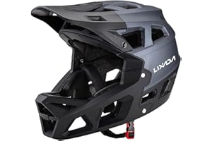 Lixada Casco Integrale da Mountain Bike Casco da Corsa per Mountain Bike per Adulti da Discesa per Uomo/Donna Casco da Mountain Bike per Adulti della Testa di 59-61 cm Casco da Bici