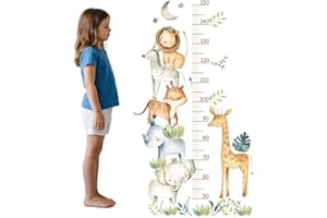 SJBAUTYO Adesivi Murali Metri Da Parete, Altezza Grafico Con Animali Adesivi Da Parete, Metri Da Parete Per Bambini Rimovibile Misurare Adesivi Da Parete Per Cameretta Bambini