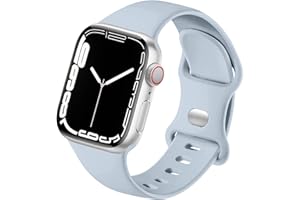 HdanMole Kompatibel mit Apple Watch Armband 38mm 40mm 41mm 42mm 44mm 45mm 46mm, Weiches Silikon Sport Armband Ersatz für iWatch Series 10 9 8 7 6 5 4 3 2 1 SE Herren Damen, Himmel blau