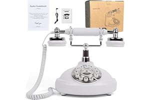 ROOMEDAL Libro de visitas de audio para teléfono de boda, graba mensajes de audio personalizados con libro de visitas retro para boda, fiesta de cumpleaños, confesión, color blanco