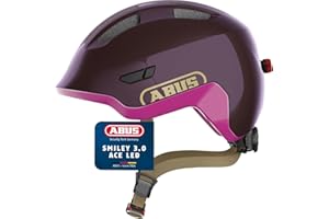 ABUS Smiley 3.0 ACE LED children's helmet - bike helmet with light - deep fit & space for a pigtail - for girls and boys