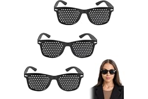 BYYT Lot de 3 lunettes à grille noire, lunettes à grille confortables pour entraînement oculaire, lunettes à grille noire, lunettes sténopé pour entraînement oculaire original