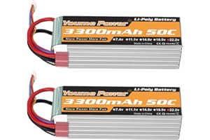 YOUME POWER 22.2 V LiPo Batteria 3300mAh, Lipo 6S Batteria 50C Deans T Plug per RC Airplane RC Elicottero RC Quadcopter Drone Car Truck Modello barca (2 Pack)