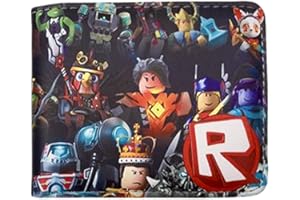 IQEPXTGO Roblox Monedero Anime Dibujos Billetera Cuero Plegable PU Cartera Roblox Cartera Cartera de niño Corta de Dos Pliegues Carteras para Niños Niñas Adolescentes Cumpleaños Regalos