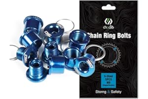 EASTERN POWER 5 Set Tornillos Plato Bicicleta, Tornillos Platos MTB,Tornillos Doble Plato para Shimano/Sram, Acero, Rojo/Negro/Azul/Naranja