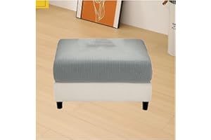 ILiemao Bezug Hocker Quadratisch/Rechteckig 30x40/60x70/100x120 cm Hocker überzug Schonbezug Bezug für Fußhocker Stretch Ottomane Abdeckung Hockerabdeckung(G2,65-90 cm/26-35 in)