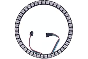 TOPXCDZ WS2812B 8/16/24/35/45/60/241 Leds Pixel Ring Adressierbare Led-Module WS2812 IC RGB Voll Farbe Runde Led Kreis DC5V (45Leds, Black)