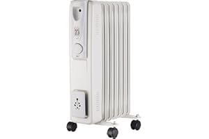 MaxxHome Radiateur à Bain d'Huile - Radiateur électrique - 4 niveaux de chauffage - Protection contre Surchauffe - 7 Éléments Chauffants - 1500W