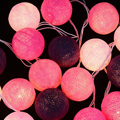 LianLe DIY 20 Stk LED Nachtlicht Deko Lichterkette Fairy Lights Kugellicht für Weihnachten Kinderzimmer Wedding Party Hochzeiten LiLa - 4