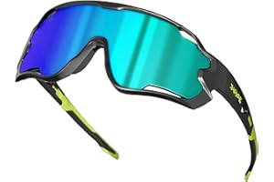 KAPVOE Occhiali da ciclismo con 5 lenti intercambiabili Polarizzati Uomo Donna Baseball Occhiali sportivi UV400 KEBR
