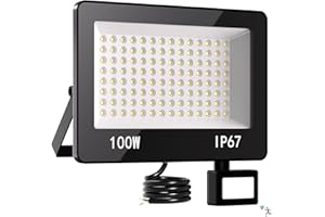 HAPYLUMI Focos Led Exterior con Sensor de Movimiento, 100W Foco LED 10000LM 6500K Blanco Frío Floodlight, Focos Proyectores LED Exteriores IP67 Impermeable para Jardín Patio Garaje