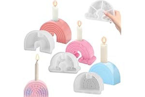 HBSFBH Silikonform Kerzenhalter, 3 pcs Regenbogenbrücken Silikon Gießform Kerzenhalter, 3D silikon gießform kerzenhalter, Gießform Kerzenhalter DIY, Silikonformen Epoxidharz für Beton Kerzenständer Tablett