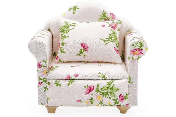 Odoria Meuble Fauteuil Miniature 1/12 Accessoire Maison de Poupée, Blanc