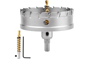 HSAWBIT 120mm Lochsäge Hartmetall-Bohrer, TCT-Metall Lochsäge Bohrer für Edelstahl, Eisen, Legierung, Holz, Kunststoff