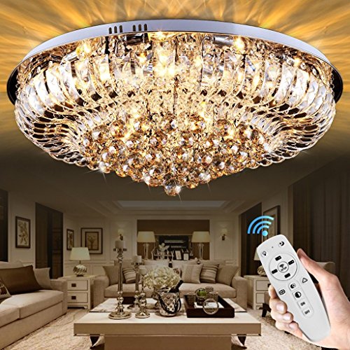 Preisvergleich Produktbild WW Deckenleuchte Europäische Fernbedienung Kristall Deckenleuchte, Luxus Runde Kristall Lampe Wohnzimmer Lampe Schlafzimmer Restaurant Führte Kristall Deckenleuchte, Fernbedienung Lampe 65 * 26 Cm