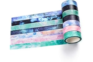 YUBBAEX Juego de 7 cintas japonesas Washi tape, para manualidades, manualidades decorativas, envolver regalos, álbumes de recortes